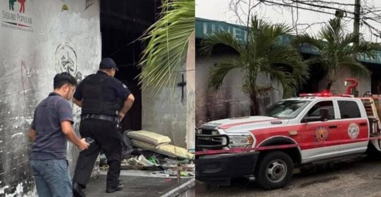 Descubren dos cuerpos calcinados tras incendio en antiguo Hospital General de Cancún. Además presentaban signos de violencia.