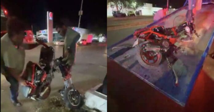 Motoneta se parte en dos tras chocar contra un taxi en Playa del Carmen