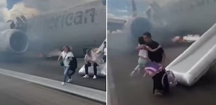 Evacuan a 173 pasajeros tras incendio en avión en Denver, Estados Unidos