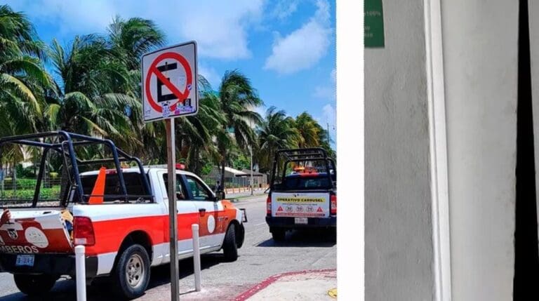 Rescatan a tres personas que habían quedado atrapadas en un elevador en Plaza La Isla de Cancún. Por fortuna solo fue el susto.