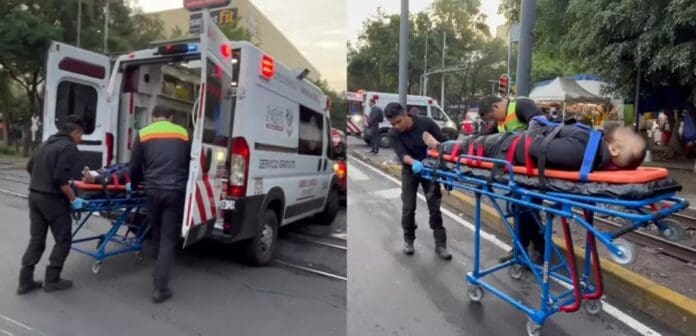 Sujeto pierde una pierna tras chocar su moto en Cdmx