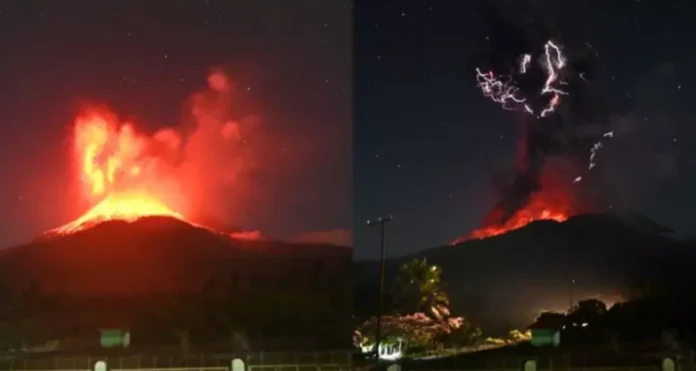 Evacúan comunidades tras erupción de volcán en Indonesia