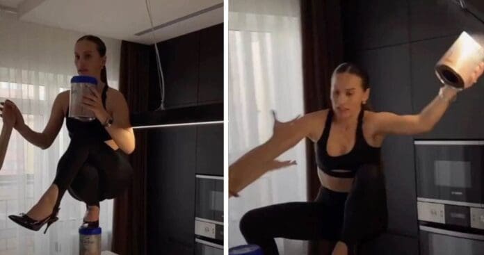 Video: Influencer rusa sufre grave accidente al intentar reto viral de Nicki Minaj