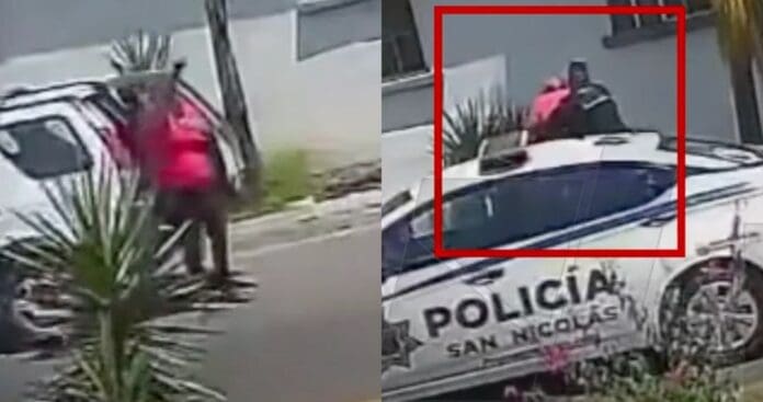 Video: Mujer se atraganta con un totopo en Nuevo León; policía le salva la vida