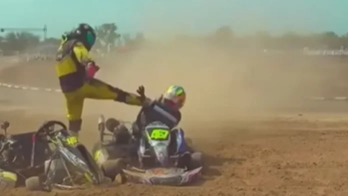 Piloto de karting golpea a rival durante una carrera en Argentina