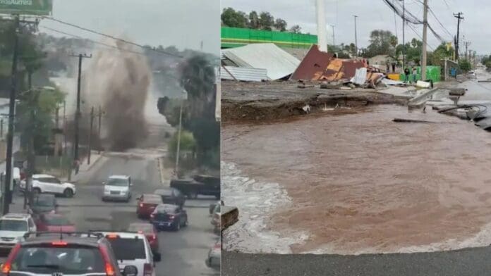 Video: Revienta tubería en Baja California y deja sin agua a más de 600 colonias de Tijuana y Rosarito