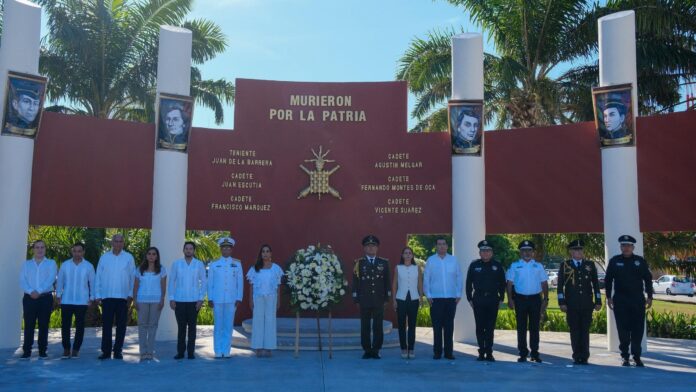 Encabeza Mara Lezama homenaje a los Niños Héroes en aniversario 178 de la Batalla de Chapultepec