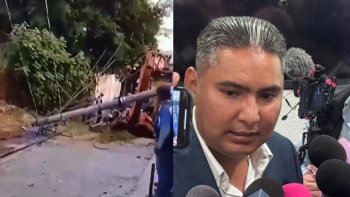Derriba poste de luz_Morelos Video: Alcalde inaugura obra y derriba un poste de luz en Emiliano Zapata, Morelos