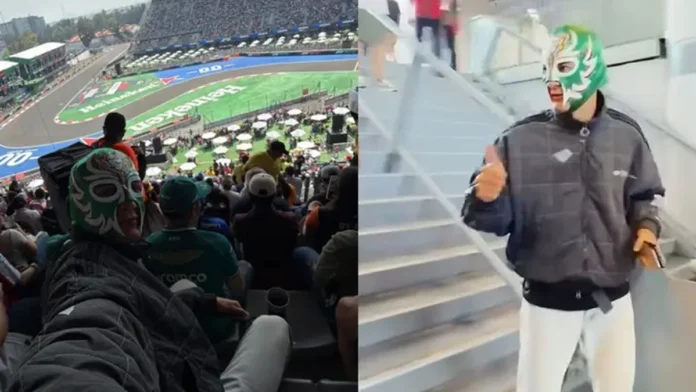 George Russell se pone una máscara y pasa desapercibido en las gradas del GP de México 2025 George Russell se pone una máscara y pasa desapercibido en las gradas del GP de México 2025
