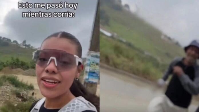 Influencer amenazada Video: Influencer es perseguida por una persona en situación de calle que traía un cuchillo en Colombia
