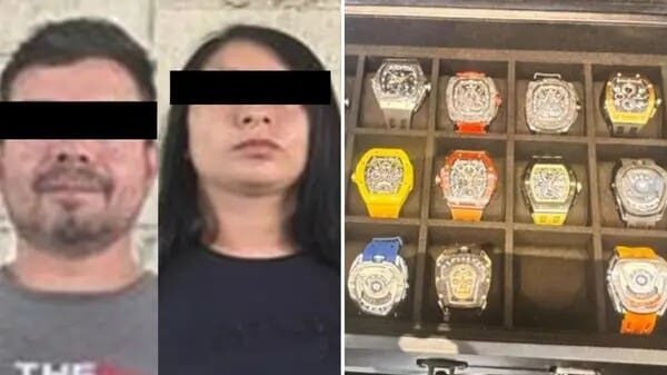 Detienen a pareja de colombianos por presunto robo de relojes de alta gama en hoteles de Reforma, en CDMX Detienen a pareja de colombianos por presunto robo de relojes de alta gama en hoteles de Reforma, en CDMX