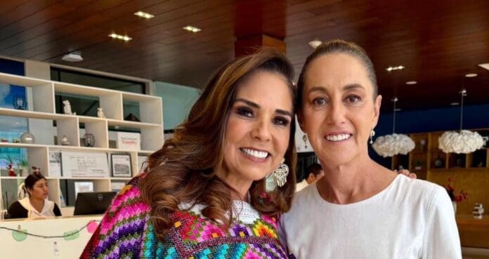 Felicita la presidenta Claudia Sheinbaum a Mara Lezama por apoyar de manera incansable a la gente de Quintana Roo.