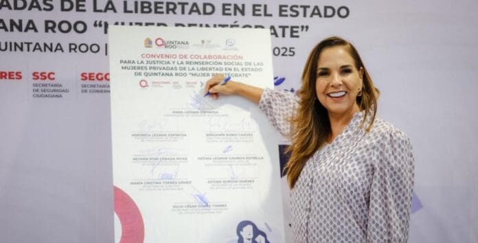 Firma Mara Lezama un convenio para favorecer la reinserción social de las mujeres privadas de la libertad en la entidad.