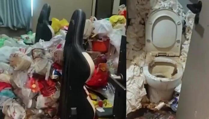 Gamer deja montañas de basura tras pasar dos años encerrado en un hotel en China. Todos quedaron sorprendidos.