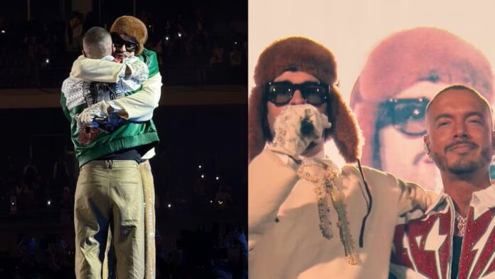 Video: Bad Bunny y J Balvin se reconcilian sobre el escenario del Estadio GNP Seguros de CDMX
